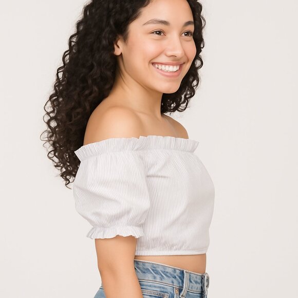 Off The Shoulder Puff Sleeve Top Size : M - Picture 2 of 4